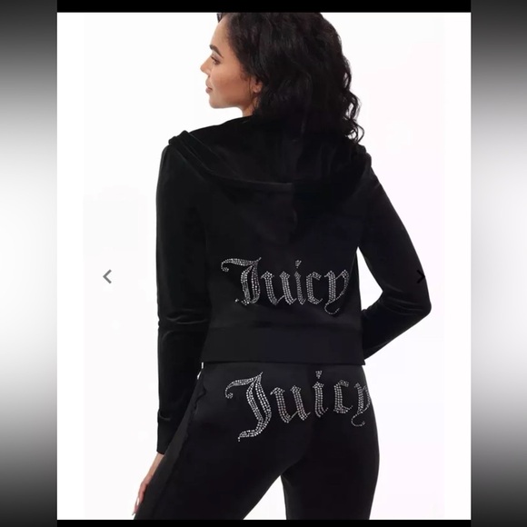 JUICY COUTURE Velour OG Bling Tracksuit Hoodie & Pant Set Size XS,S,M,L - Picture 1 of 16